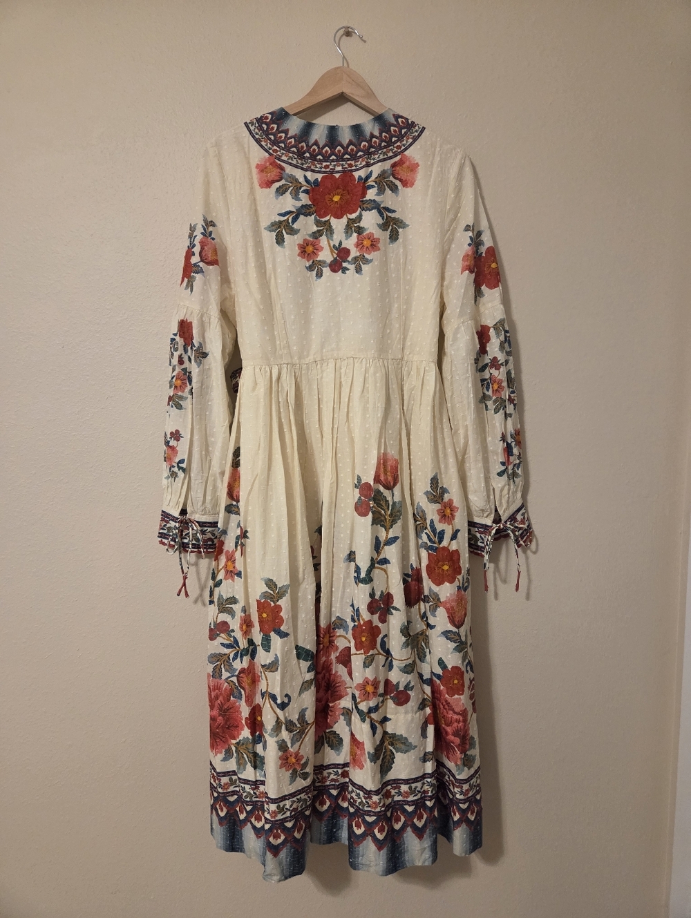 FARM Rio Mosaic Sands Floral Wrap Midi Dress - Picture 6 of 7